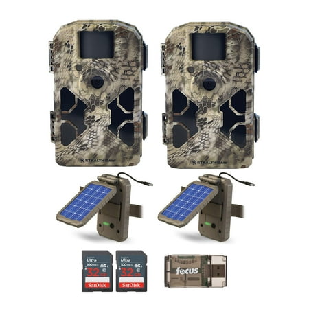 Stealth Cam G42NG 32-Megapixel No Glow Trail Camera with Solar Power Panel 32GB Card and Card Reader