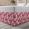 thumbnail image 1 of Floral Bed Skirt, Repetitive Abstract Design Simplistic Hand Drawn Flowers, Elastic Bedskirt Dust Ruffle Wrap Around for Bedding Decor, 4 Sizes, Pink Grey, by Ambesonne, 1 of 2