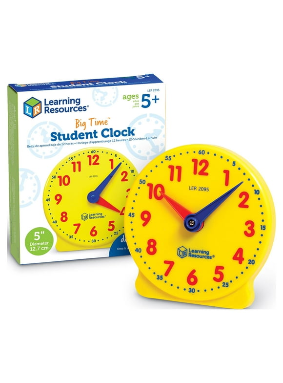 Learning Resources Big Time Student Clock, Time Telling Toys, Classroom Accessories, Teaching Aids, Ages 5 6 7 year old+