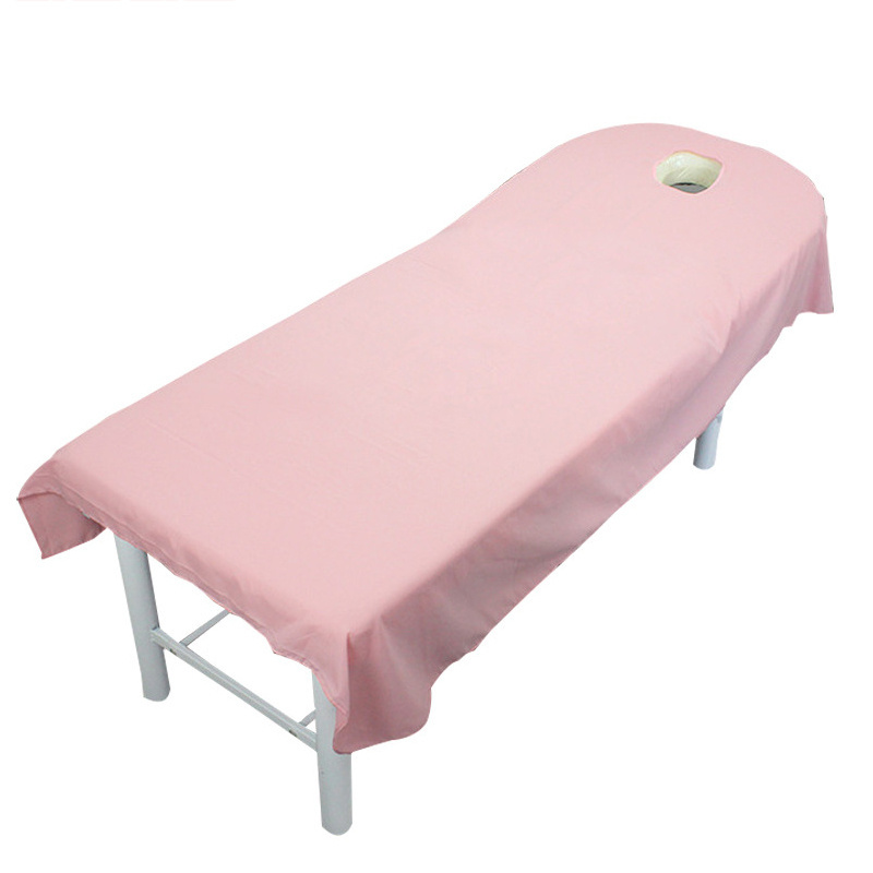 Massage Table Sheet with Face Hole Washable Reusable Massage Table Cover Solid Color Washable Reusable for Beauty Salon Massage Table Sheet with Face Hole Massage Table  Gray 120cmx190cm Opening - image 5 of 7