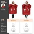 thumbnail image 3 of Joyfy Wearable Blanket Hoodie for Adults, Giggling Getup Sherpa Fleece Hooded Sweatshirt with Pocket & Sleeves, Warm Cozy Printed Gift for Women & Teens,Standard Red, 3 of 7