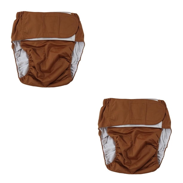 Guardurnaity Pañales de tela reutilizables para adultos, pantalones lavables, talla única, ayuda para la incontinencia, café Type1