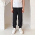 thumbnail image 3 of OGLCCG Boys Athletic Jogger Pants Summer Side Stripe Wide Leg Track Pants Casual Baggy Elastic Waist Thin Sweatpants 0-10 Years, 3 of 5