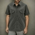 thumbnail image 2 of NAFUU Men's Short Sleeve Button Down Shirts Utility Cargo Work Shirt Regular Fit Casual Classic Shirt Tops With Pockets, 2 of 5