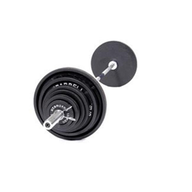 Troy Barbell Olympic 300 Pound Weight Set Black Plates Bar And