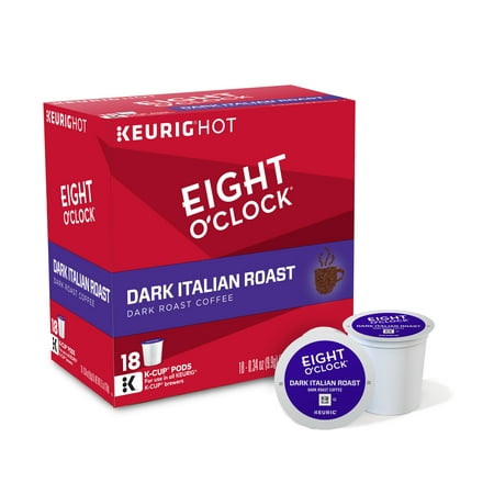 Eight O'Clock Coffee Dark Italian Roast Keurig Single-Serve K-Cup Pods, Dark Roast Coffee, 18 Count