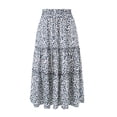 thumbnail image 1 of VISgogo Falda para Mujer, Floral/Punto/Estampado de Leopardo Volante Dobladillo Cintura Alta Falda Midi Femenina con Bolsillos Laterales VISgogo moda, 1 of 9