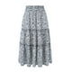 thumbnail image 1 of VISgogo Falda para Mujer, Floral/Punto/Estampado de Leopardo Volante Dobladillo Cintura Alta Falda Midi Femenina con Bolsillos Laterales VISgogo moda, 1 of 9