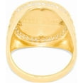 thumbnail image 4 of Floreo 10k Yellow Gold 20mm Round CZ Two-Tone Last Supper Signet Ring, Sizes 5 - 14, 4 of 5