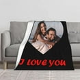 thumbnail image 4 of Custom Blanket with Picture, Customized Name Blankets with Text Photo Collages for Birthday Christmas Anniversary, Personalized Gifts Throw Blanket for Baby/Dad/Mom/Boyfriend, 60"x50", 4 of 6