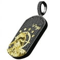 thumbnail image 2 of Custom Baguette Icy Designer Zodiac Sign Pendent 2 Tone Black Gold Finish Virgo Astrology Simulated Diamond Tog Tag Charm, 2 of 5