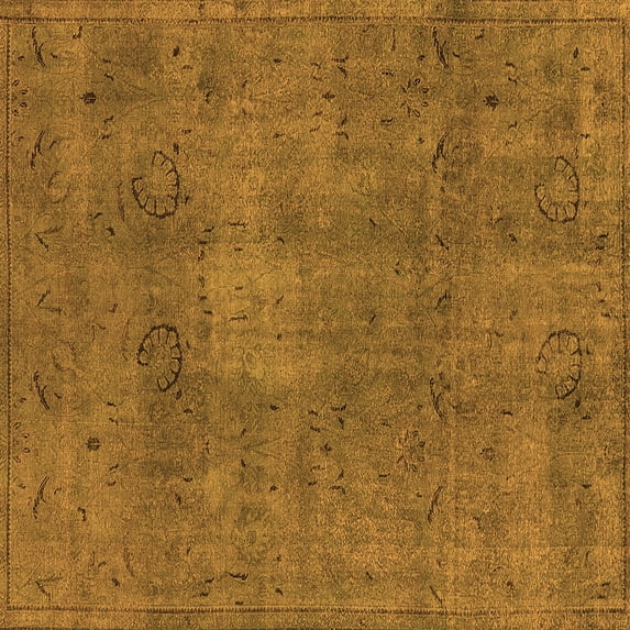 Ahgly Company Indoor Square Oriental Orange Industrial Area Rugs, 3' Square