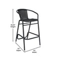 thumbnail image 5 of Flash Furniture 4 Pack Set of 4 Commercial Grade Black Rattan Indoor-Outdoor Restaurant Barstool, 5 of 16