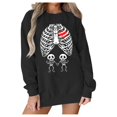 thumbnail image 1 of WEAIXIMIUNG T-Shirts pour Femmes Coupe Décontractée Ample Imprimé Col Rond Chandail à Capuchon, 1 of 3