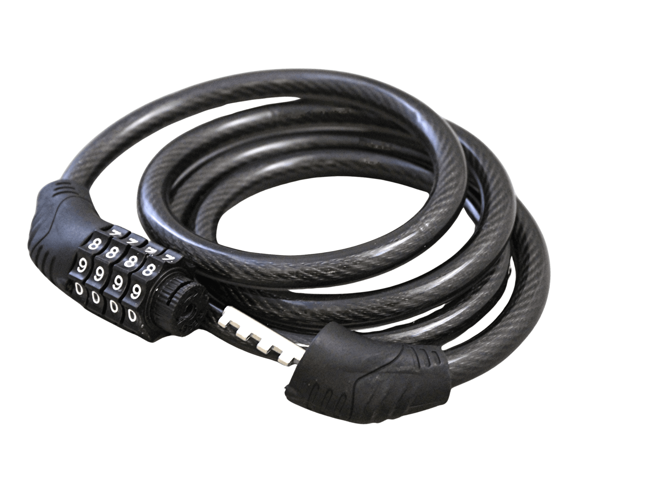 4-Pack Steel Combination Bike Lock Set 4 ft Cable, Resettable 4-Digit Code Black