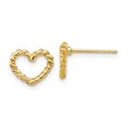 thumbnail image 1 of 14k Yellow Gold Heart Stud Earrings Ball Button Love, 1 of 8
