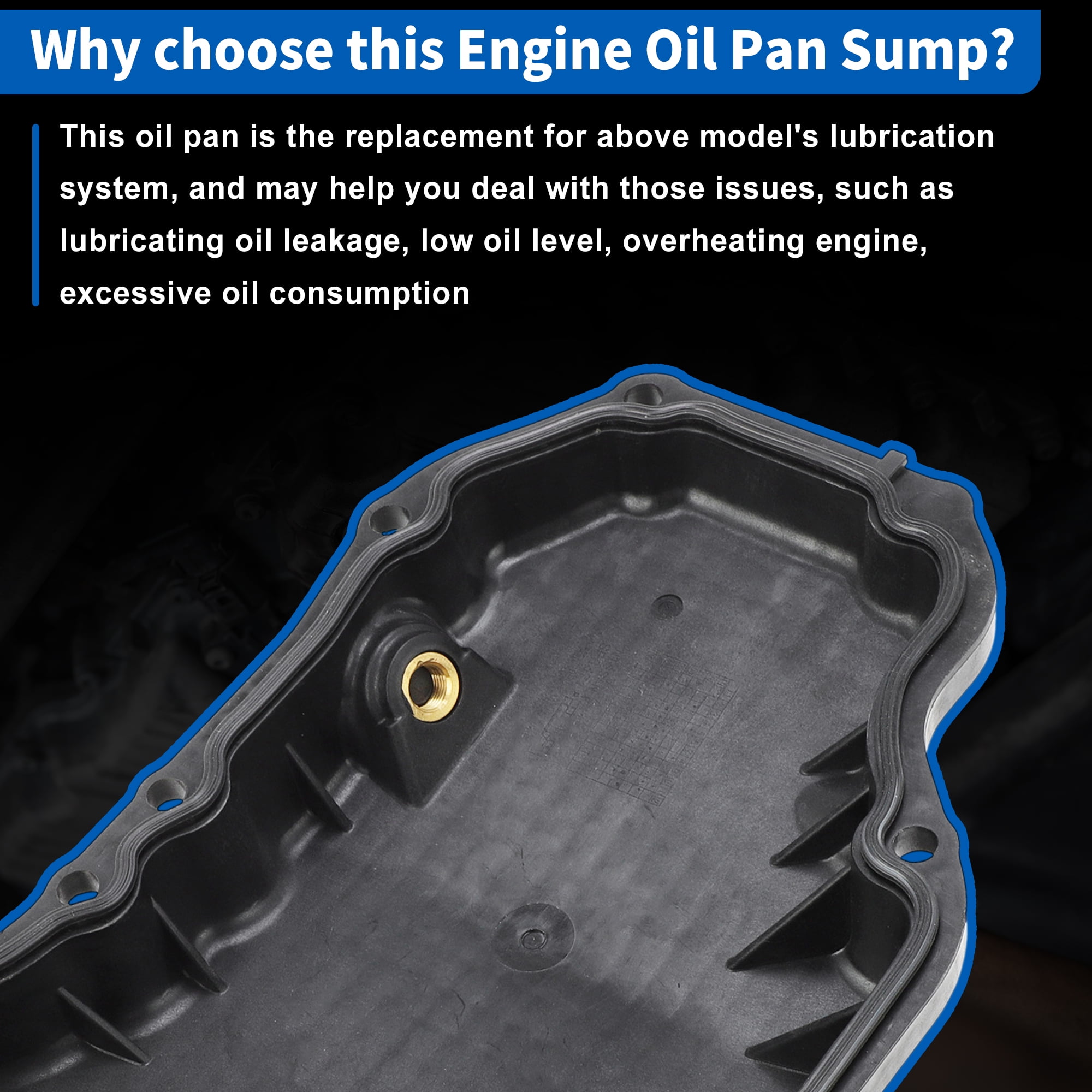 Unique Bargains Engine Oil Pan with Gasket for Nissan Rogue 2021-2024 No.111106RC1B Transmission Oil Pan Cover Engine Oil Gasket for 1.5L GAS DOHC Turbocharged