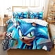 thumbnail image 3 of Juego de ropa de cama con dibujos animados de Sonic The Hedgehog para niños, funda de edredón con estampado 3D de Anime Harajuku y funda de almohada, ropa de cama textil para el hogar, 3 of 5