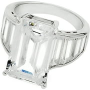 Alexandria Collection Sterling Silver Cubic Zirconia Celebrity Inspired Bridal Ring