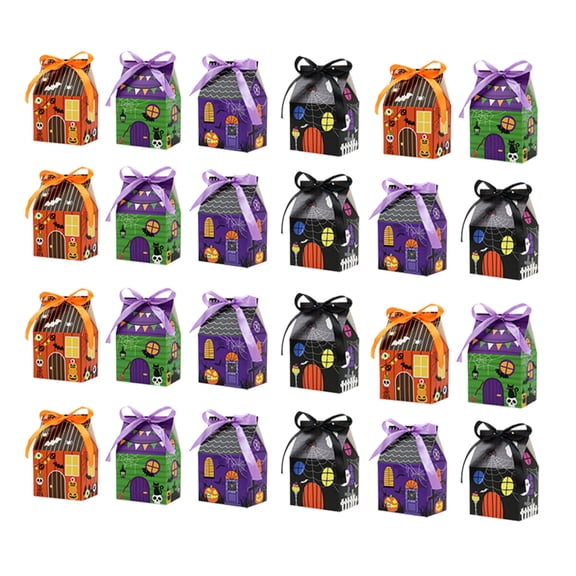 Halloween Countdown Paper Craft Boxes DIY Decoration for Candy Surprise Party Advent Calendar Favor Holders Gift Set