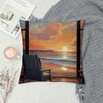 thumbnail image 2 of COMIO Beach Window Throw Pillow Cover Watercolor Sunset Cloud Sky Palm Tree Bird Ocean Brown Decorative Bright Cushion Soft Patio Sofa Indoor Dorm Bedroom Pillow Cases, 2 of 5