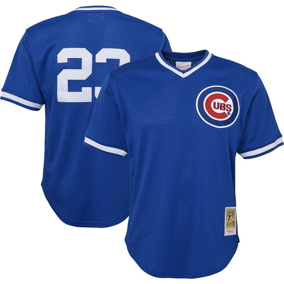 Youth Mitchell & Ness Ryne Sandberg Royal Chicago Cubs Cooperstown Collection-Mesh Batting Practice Jersey