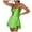 Green, variant on Women Sexy Backless Satin Romper Dress - Cowl Neck Tie Ruffle Spaghetti Strap Jumpsuit, Club Party Beach Outfit, S/M/L