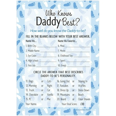 Who Knows Daddy Best Game 20 Cards Boy Baby Shower Game Who Knows Daddy Best Game 20 Cards Boy Baby Shower Game