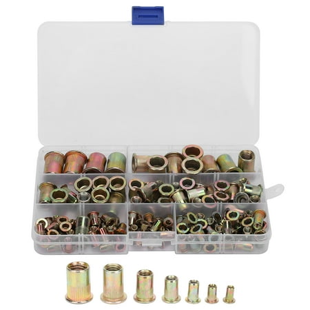 

M3/4/5/6/8/10/12 Rivet Nut 128pcs Steel Rivet Nut For Switches Automobiles Instruments Furniture