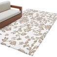 thumbnail image 2 of 2.7x5 Area Rugs, Khaki Flower Non-Skid Rubber Backing Large Rectangle Rugs - Living Room Bedroom Home Office, Vintage Farmhouse Boho Leaf Spring Plant Indoor Floor Mat Carpets Washable Rug, 2 of 9