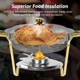 thumbnail image 3 of YXSC Round Chafing Dishes Buffet Set 2 Pack, 5QT Gold Stainless Steel Catering Chafer, Serving Food Warmer with Lids for Catering and Events, 3 of 7
