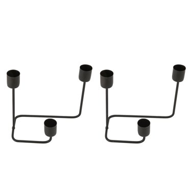 Porte-Bougie, 2 Pcs Porte-Bougie Noir à 3 Bras pour Mariage