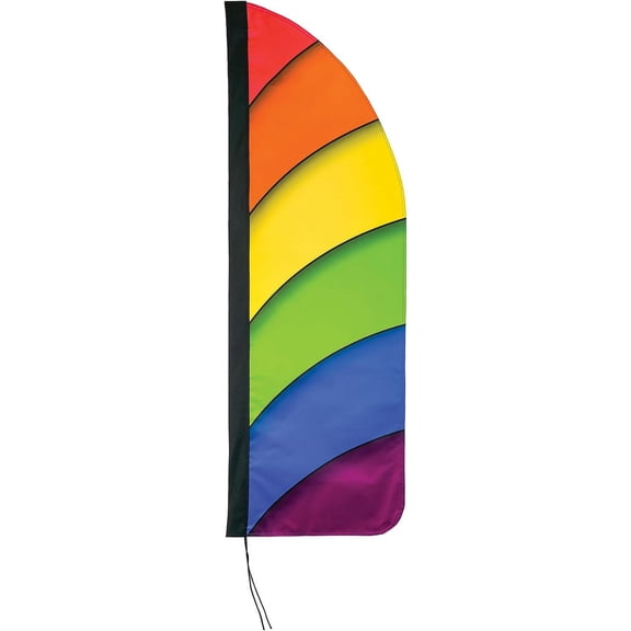 In the Breeze 4558 — 4' Heavy Duty Rainbow Double Sided Feather Banner — Flag for Businesses and Events
