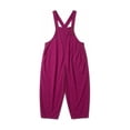 thumbnail image 2 of Feancey Baggy Overalls for Women Adjustable Straps Harem Bib Jumpsuits Solid Color Loose Fit Summer Rompers with Pockets Hot Pink L, 2 of 6