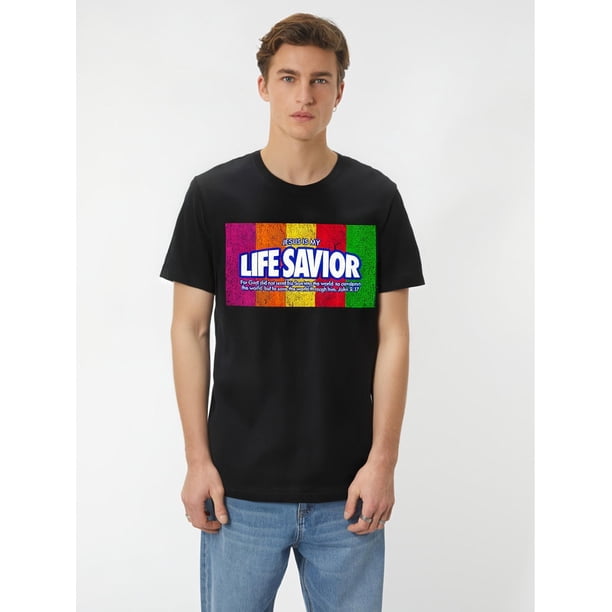 Camiseta premium "Jesús es mi Salvador" de unny, colección de camisetas gráficas de manga corta para hombre, color negro, para adultos, hombres, mujeres, adolescentes, jóvenes.
