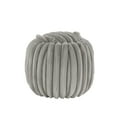 thumbnail image 3 of Weston Home Portola Plush Furry Channel Fabric Storage Ottoman, Light Gray, 3 of 9