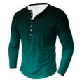 thumbnail image 3 of LODIENY Men's Henley Shirts Classic Casual Tie Dye Gradient Print Basic Workout Tee Shirts Big and Tall Regular Fit Long Sleeve Cotton Button Ombre T Shirts Multicolor#28 XXXL, 3 of 5