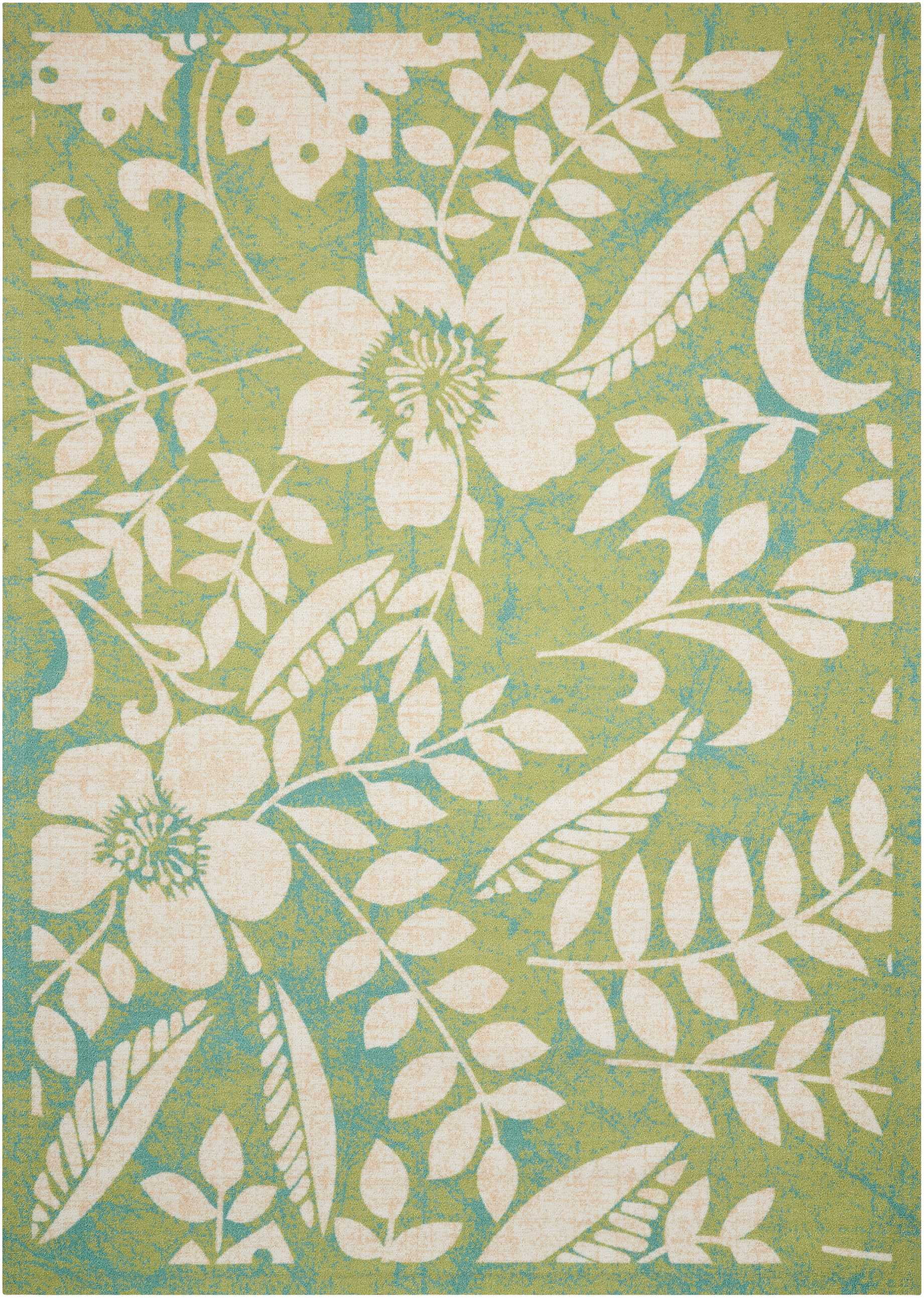Nourison Coastal Indoor/Outdoor Green 10' x 13' Area Rug, (10x13)