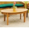 Wood Slat Coffee Table, Oval Shape