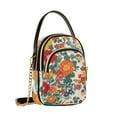 thumbnail image 7 of FORMRS Crossbody Bag for Women Quilted Travel Shoulder Cell Phone Purse with Chain Strap Handbag, Orange Japanese Flowers Pattern, 7 of 7