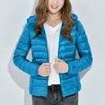 thumbnail image 7 of Black and Friday Clothing Sales Idoravan Women's Quilted Puffer Coat,Women's Down Jacket Lightweight Hooded Short Korean Style Extra Large Size Plus White Down Warm Jacket Light Blue XXXL, 7 of 7