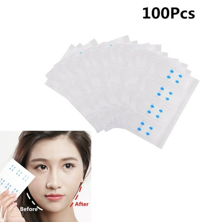 SUPERHOMUSE 100 Pcs Invisible Thin Face Stickers Face Facial Line Wrinkle Sagging Skin V-Shape Face Lift Up Fast Chin Adhesive
