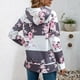 thumbnail image 4 of Sudadera Manga Larga, Sudadera Con Capucha Para Mujer Bolsillos Grandes Forro Polar Cómodo Rayas Coloridas Con Capucha Cordón Para Ir De Compras ANGGREK  IA1711, 4 of 6