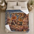 thumbnail image 5 of Snowy Forest Friends Decorating Gingerbread Cookies Whimsical Woodland, Festive Holiday Scene, Warm Flannel Blanket for Living Room and Reading Nook, Art Lovers Christmas Gift, Festive Home Decor, 5 of 9