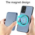 thumbnail image 5 of Cutyskin Carbon Fiber Texture PU Leather Case for Samsung Galaxy A23 5G, with Detachable Card Holder, Compatible Magsafe Charging, Ultra Thin Design Shockproof Phone Case for Galaxy A23 5G, Blue, 5 of 5