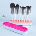 thumbnail image 3 of Silicon Nail Brush Makeup Brush Display Stand Rack Storage Case Brush Drying Shelf Brush Holder Make UP Holder Organizer Pink, 3 of 6