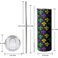 thumbnail image 3 of Mardi Gras Tumbler with Lid and Straw,20 Oz Mardi Gras Coffee Mugs Water Bottles Wine Drinking Glasses,Mardi Gras Gifs Party Decorations, 3 of 6