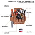 thumbnail image 5 of FUERI Professional 4 Pocket Electrician Tool Pouch Tool Bag Kit | High Grade Premium Leather, Riveted Reinforcement Organizer Tool Holder | Carpenters Tool Pouch 4 Pockets, 5 of 5