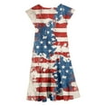 thumbnail image 3 of July 4th Girls Casual Dresses Independence Day Clothes American Flag Long Summer Dresses for Girls Flowy A Line Dress Summer Spring Outfit (Red 14-15 Years), 3 of 5