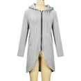 thumbnail image 5 of fartey Women Plus Size Zip Up Hooded Sweatshirts Casual Fleece Lined Long Hoodies Warm Comfort Fashion Curved Hem Solid Hooded Coat Long Sleeves Hoodie Jacket With Pockets Drawstring, S-5XL, 5 of 9